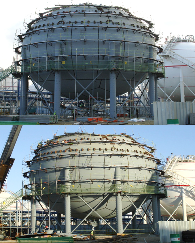 Spherical storage tank